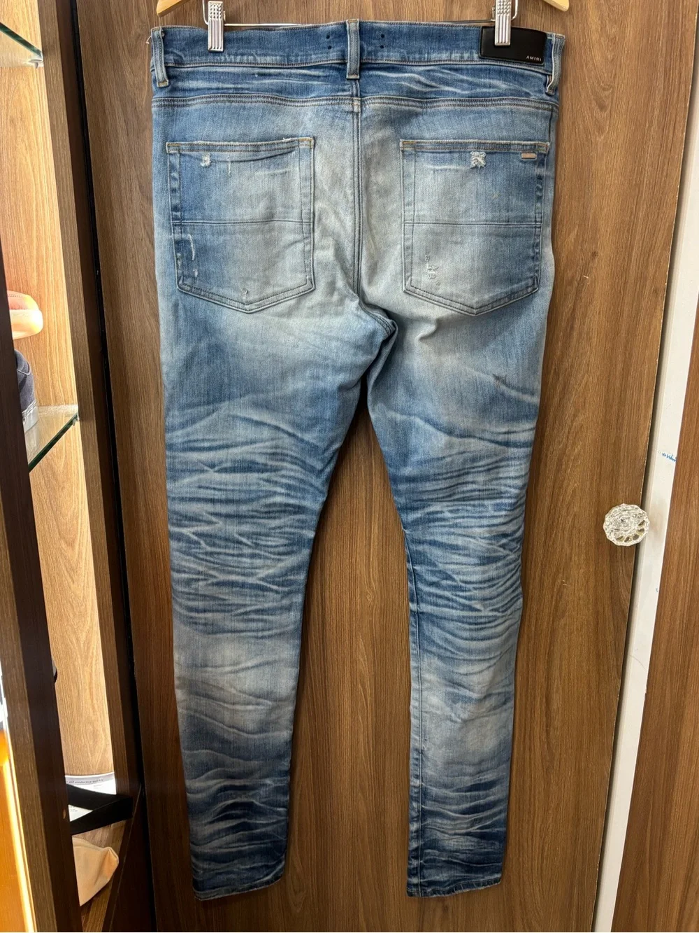 AMIRI Men’s Blue Faded Distressed Skinny Jeans Size 36 Used